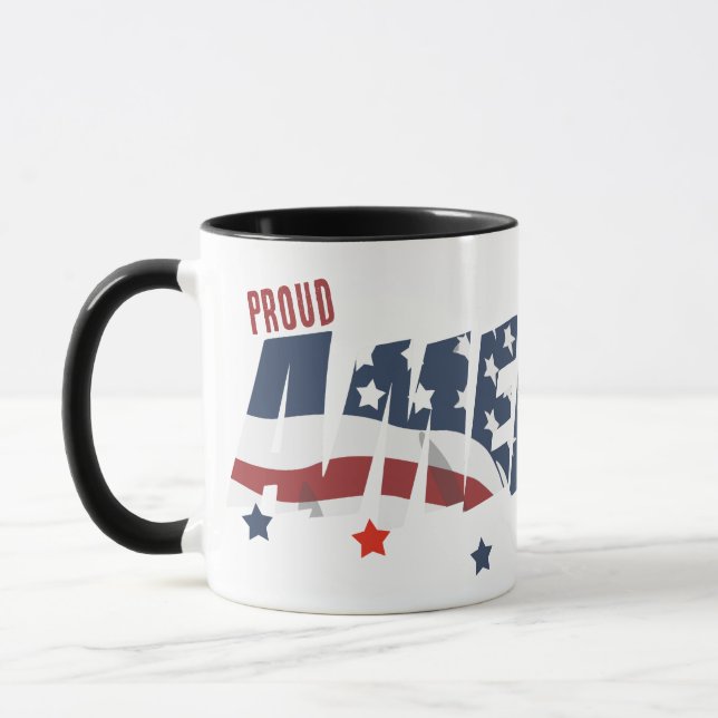 Mug Fier drapeau américain et drapeau américain (Gauche)