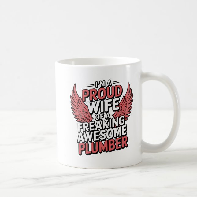 Mug "Fier épouse d'un plombier" Idée cadeau unique (Droite)