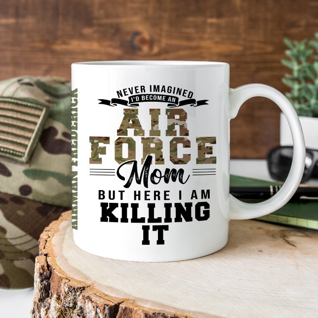 Mug Fier Fier Maman De L'Armée De L'Air Je L'Ai Tué Da (Créateur téléchargé)