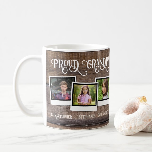 Mug Fier grand-père 3 Photo Fête des pères Snapshot (Avec donut)
