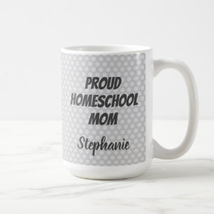 Mug Fier Homeschool Maman Gris Pois