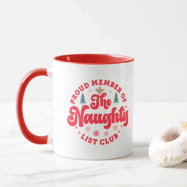 Mug Fier Membre Du Club Naughty List Noël (Avec donut)