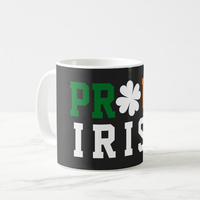 Mug Fier Shamrock irlandais Lucky Clover Citation St P (Devant gauche)