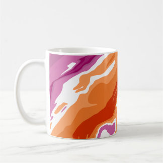 Mug Fière Abstraction de Peinture Coulée Fierté Lesbie