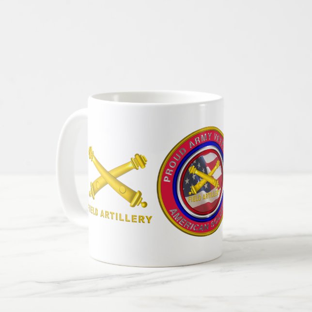 Mug Fière Armée Vétéran de terrain Artillerie Soldat (Devant gauche)