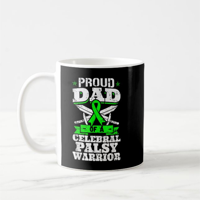 Mug Fière Papa D'Un Cérébral Palsy Warrior CP Sensibil (Gauche)
