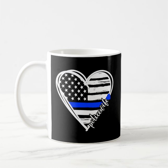 Mug Fière Police D'Un Policier Policier Coeur Cop (Gauche)