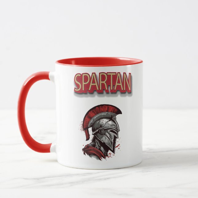 Mug Fierté du guerrier - Casque spartiate avec Plume r (Gauche)
