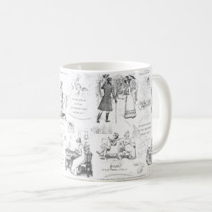 Mug Fierté et préjugé Citations de toile blanche noire