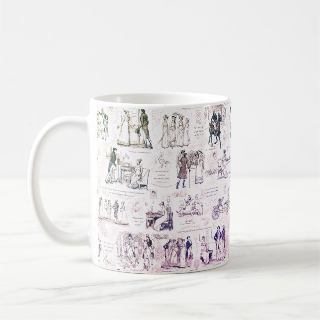 Mug Fierté et préjugés Citations de Toile de Bourgogne (Gauche)