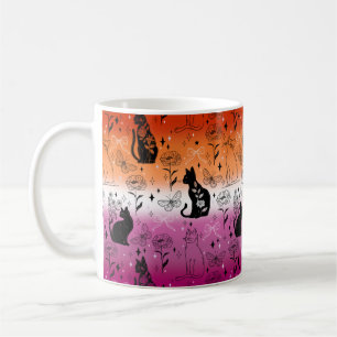 Mug Fierté lesbienne Chat Noir - Mystique Sorcière