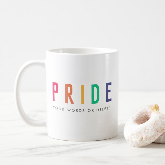 Mug fierté | LGBTQ Gay Rainbow moderne (Avec donut)