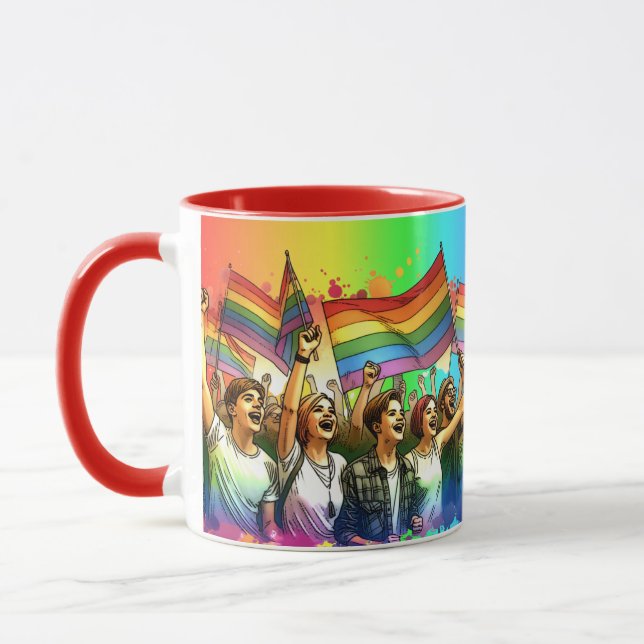 Mug fierté | LGBTQIA + Personnes et drapeaux (Gauche)