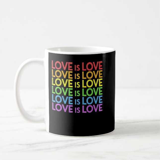 Mug Fierté Marche Arc-en-ciel L'égalité L'amour est am (Gauche)