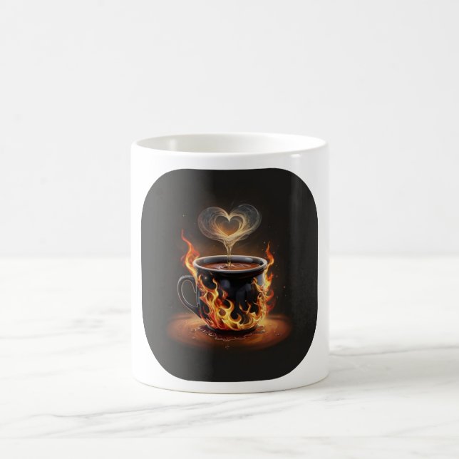 Mug Fiery Christmas Coffee Cup avec Heart Steam Art (Centre)