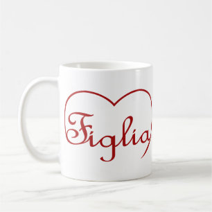 Mug Figlia fille coeur rouge italien