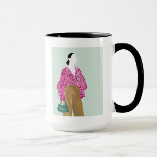 Mug Figure de mode debout - Pointe Polka haut