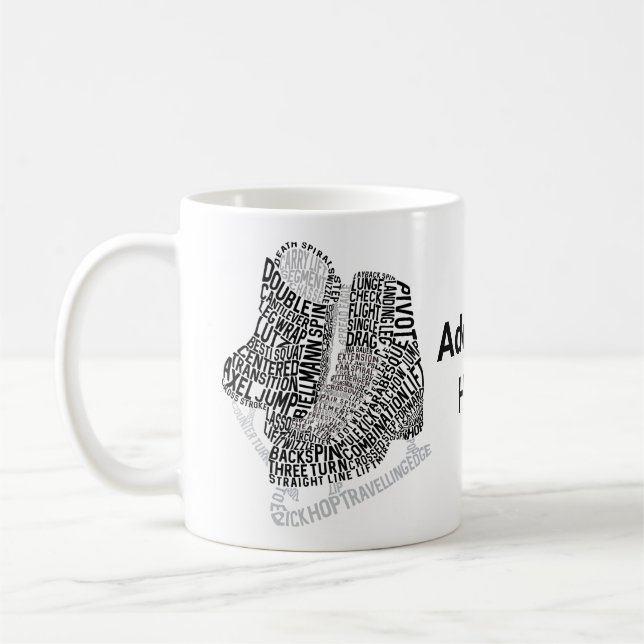 Mug Figure Patinage Word Art Patinage sur glace Texte  (Gauche)