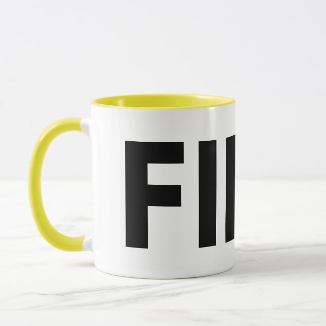 Mug FIKA Gras Musique jaune, noire et blanche (Gauche)