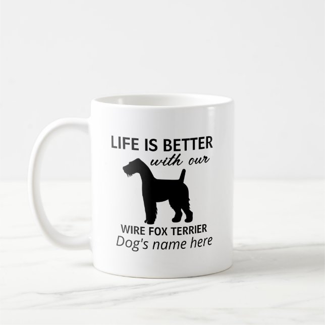 Mug Fil Fox Terrier La vie est mieux personnalisée (Gauche)