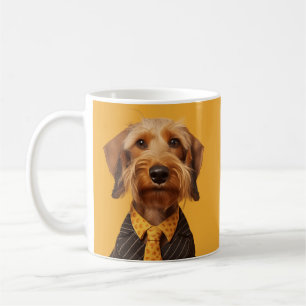 Mug Fil Haired Dachshung Sur Jaune