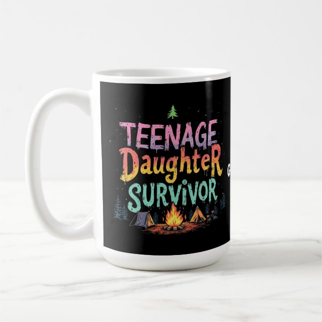 Mug Fille adolescente Survivante Funny Parenting Citat (Gauche)