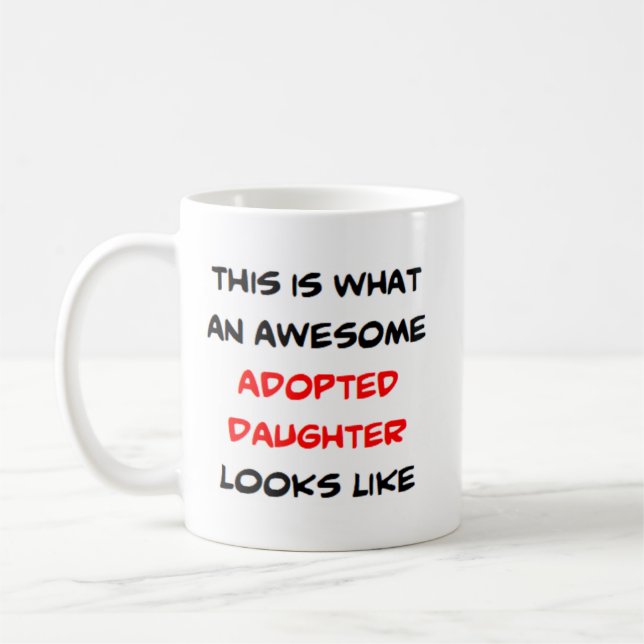 Mug fille adoptive, génial (Gauche)