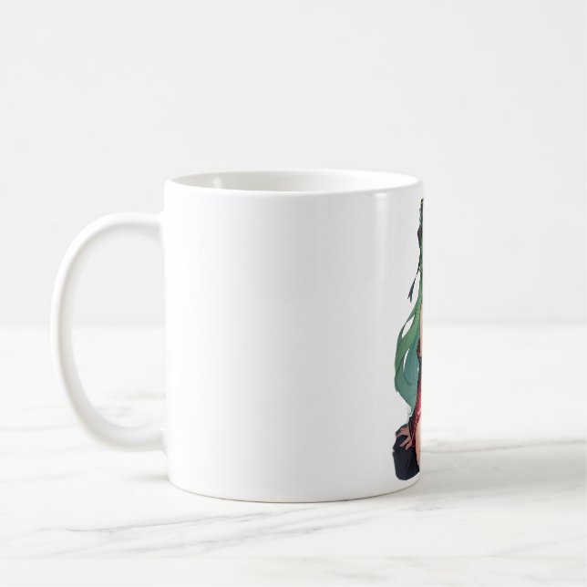 Mug fille anime avec cheveux verts (Gauche)
