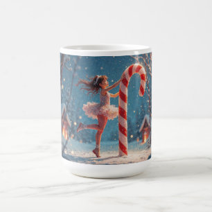 Mug Fille Anime Ballerine et Canne de Bonbon de Noël