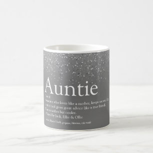 Mug Fille Argent Parties scintillant Cool Tante Tante 