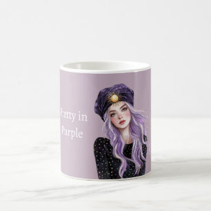 Mug Fille aux cheveux violets