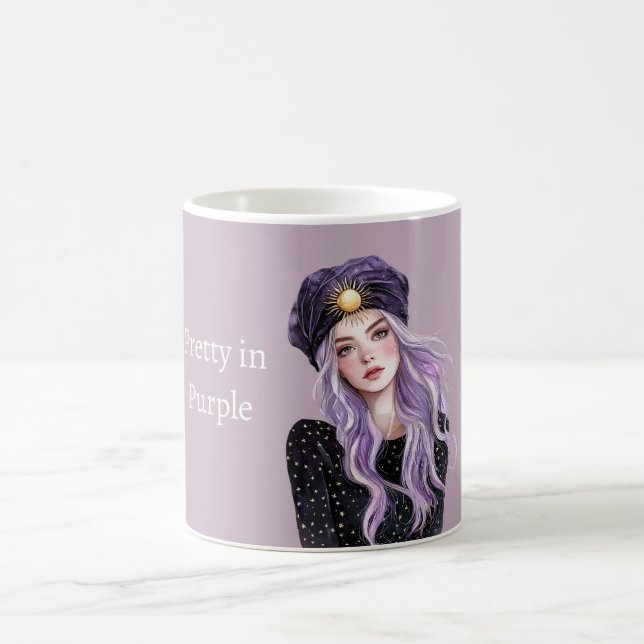 Mug Fille aux cheveux violets (Centre)