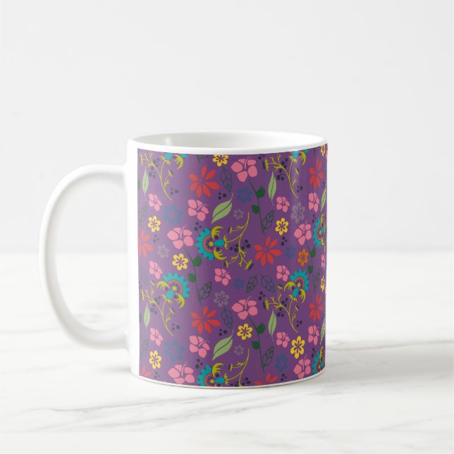 Mug Fille Bohème Fleurs colorées (Gauche)