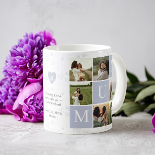 Mug Fille Carré photo maman Monogramme & Personnalisé