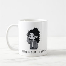 Fille Chibi Relatable Fatiguée Mais Essayant