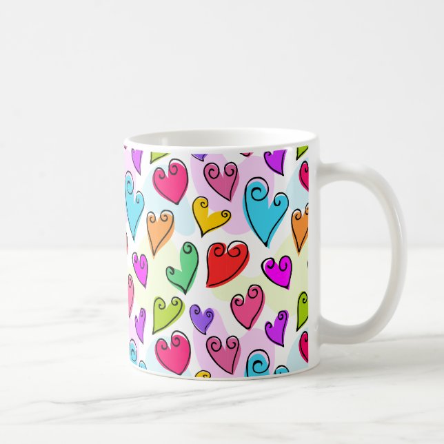 Mug Fille Coeurs Vibrants Cute Romantic Valentines Day (Droite)