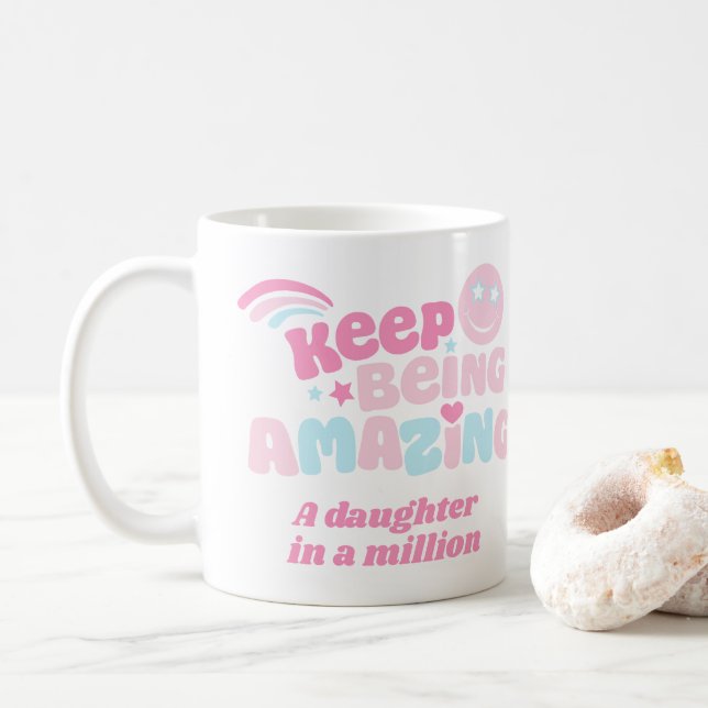 Mug Fille continue d'être extraordinaire fille rose bl (Avec donut)