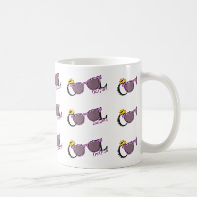 Mug Fille cool - soleil et lunettes de soleil sur blan (Droite)