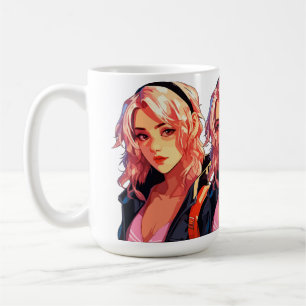 Mug Fille d'anime radieuse : Belle art manga