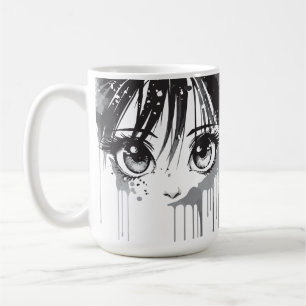 Mug Fille de manga au regard imprégné de peinture