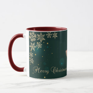 Mug Fille de Noël Vintage, Flocons de Neige