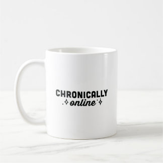 Mug Fille drôle qui doomscroll en ligne de manière chr
