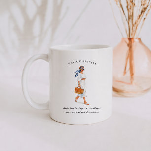 Mug Fille du mois d'août de naissance Monogramme