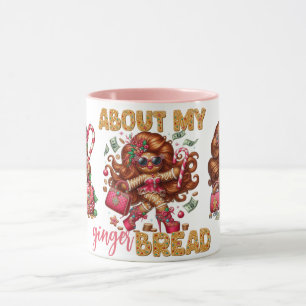 Mug Fille en pain d'épices glamour Noël rose