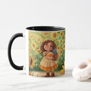 Mug Fille ensoleillée fantaisiste avec chat – Kind One