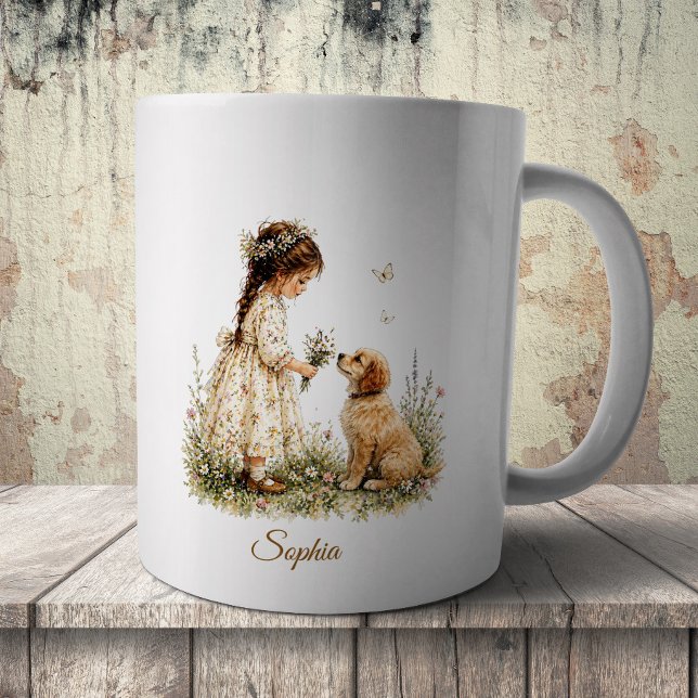 Mug Fille et chiot (Créateur téléchargé)