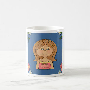 Mug Fille Et Fleurs