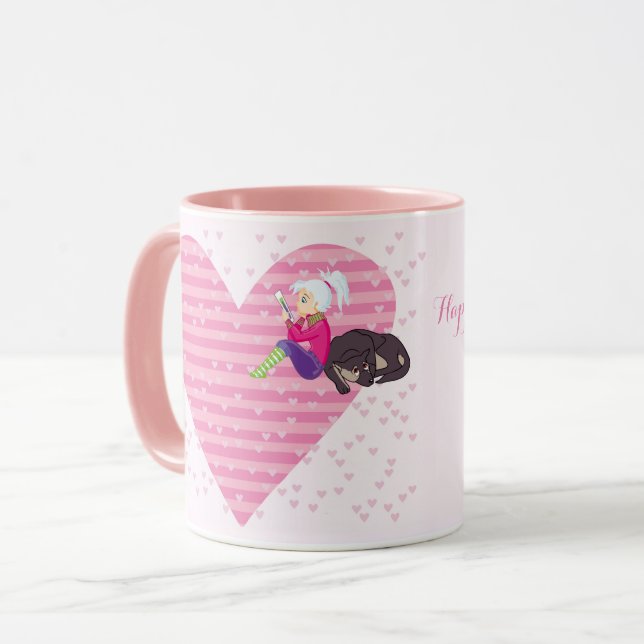 Mug Fille Être amoureuse (Devant gauche)