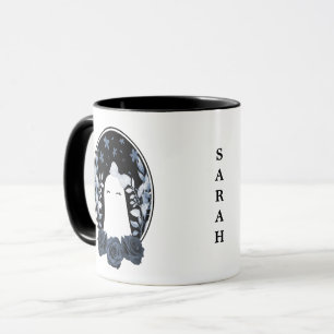 Mug Fille Fantôme mignonne avec la corse et le Rose