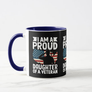 Mug Fille fière d'un vétéran patriote militaire papa